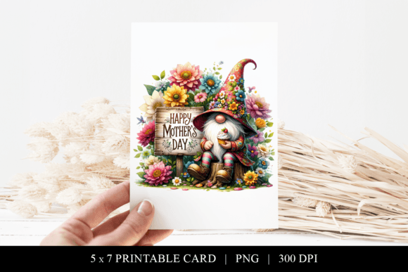 Download Happy Mother's Day Gnome Floral Card - Gnome Collection