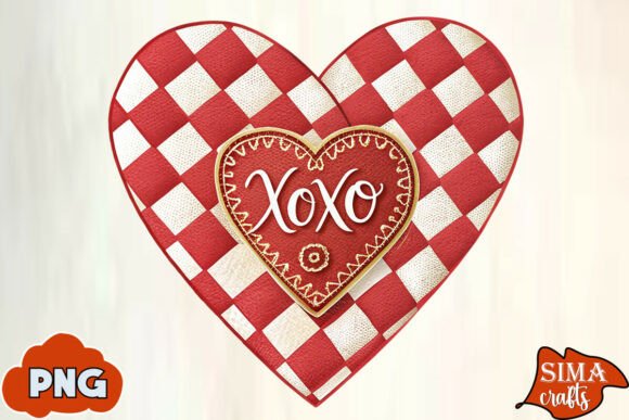 Download Valentine's Day Xoxo Checkered Heart PNG - Premium Bundle