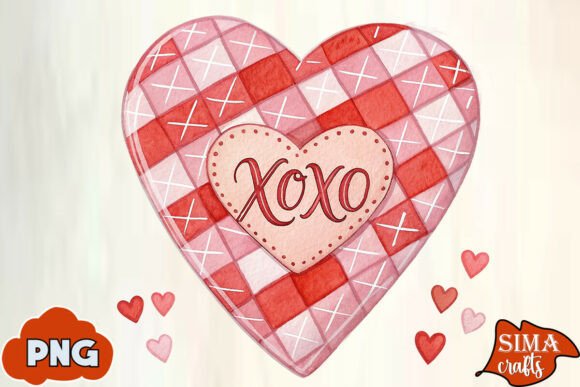 Download Valentine's Day Xoxo Checkered Heart PNG - Premium Bundle
