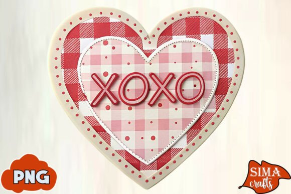 Download Valentine's Day Xoxo Checkered Heart PNG - Premium Bundle